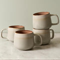 Stoneware Ceramic Coffee Mugs Set of 4, 12 oz | Sage Ash