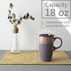 18 oz Ceramic Travel Coffee Mug with Lid | Deep Purple