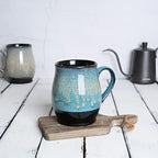 25 oz Extra Large Blue Ceramic Coffee Mug with Big Handle