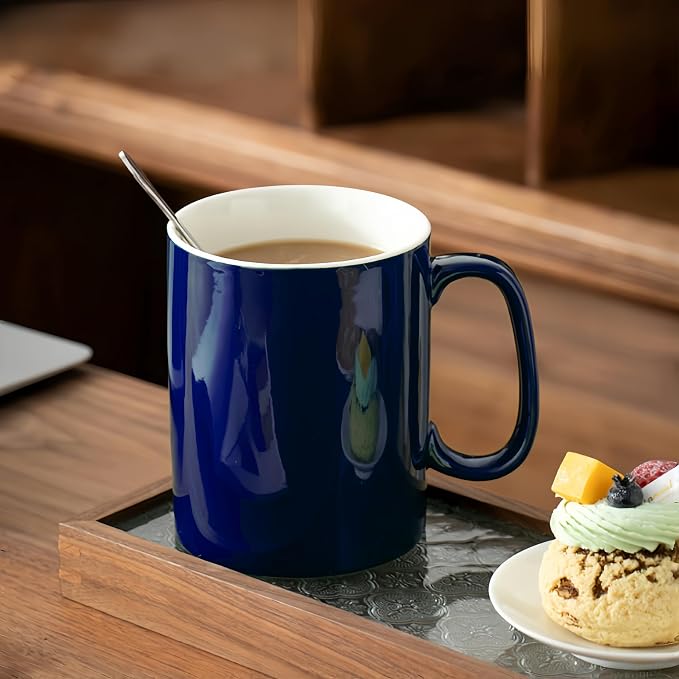 33 oz Extra Large Ceramic Coffee Mug with Lid and Spoon