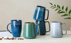 24 oz Large Blue Ceramic Coffee Mug with Big Handle