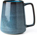 24 oz Large Blue Ceramic Coffee Mug with Big Handle