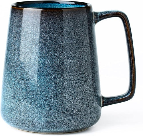 24 oz Large Blue Ceramic Coffee Mug with Big Handle
